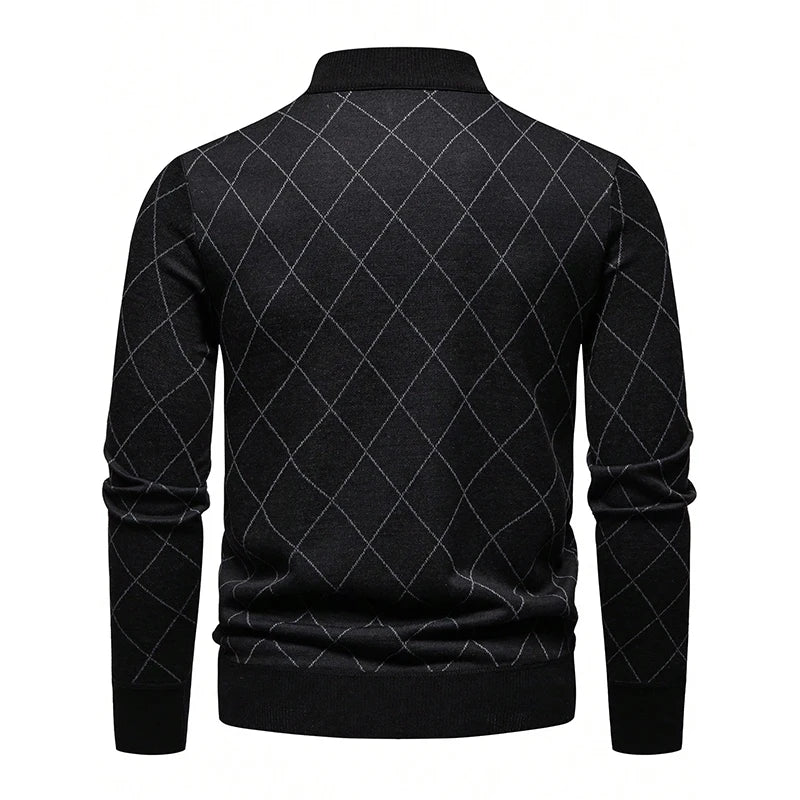 Mens Fashion Sweater Half Zip Collar Knit Pullover Casual Sport Golf