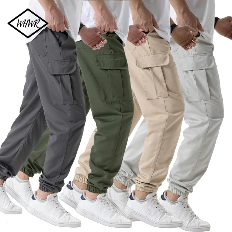 Men's Casual Cargo Sweatpants Spring/Autumn S-2XL Waist Drawstring
