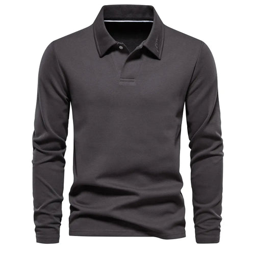 AIOPESON Embroidery Polo Shirt for Men Fashion Neck Turn Down Collar