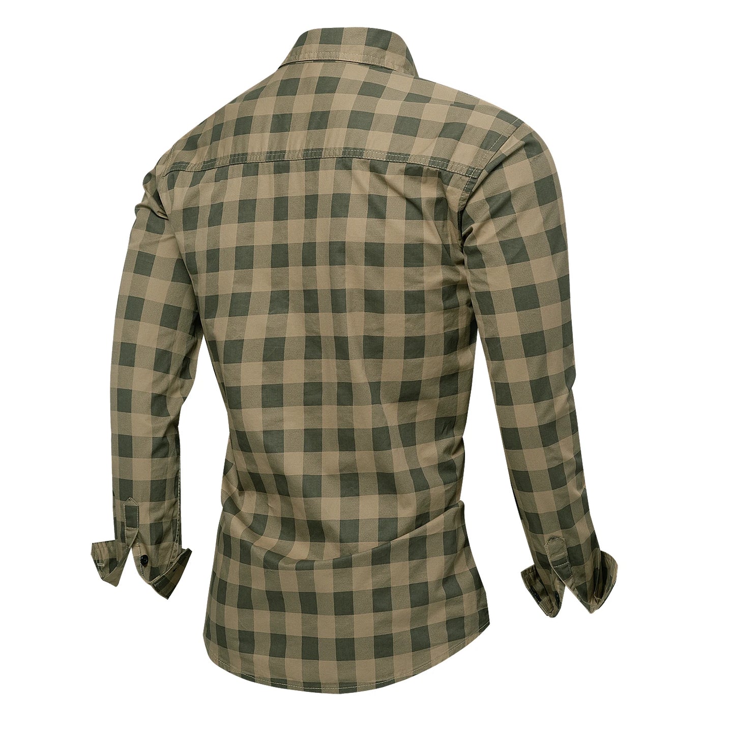 2025 Autumn New Fashion Men's 100% Cotton Plaid Shirt Tops Casual