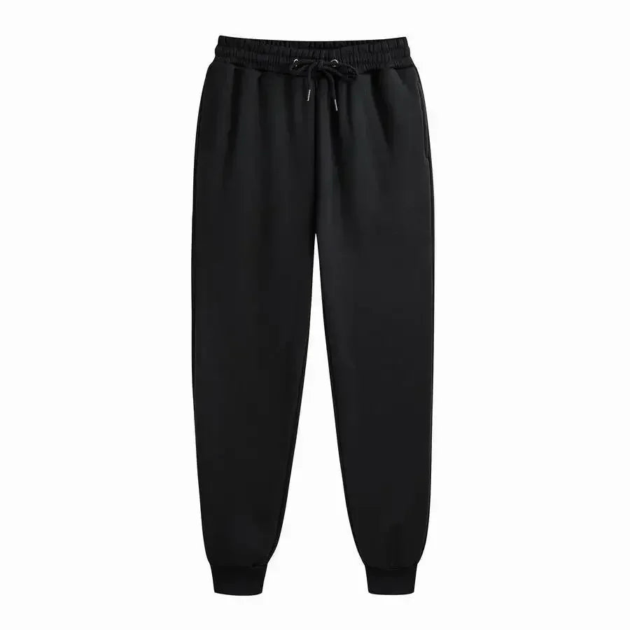 Men's Casual Sweatpants Fleece Sports Pants Unisex Fashion Solid Loose