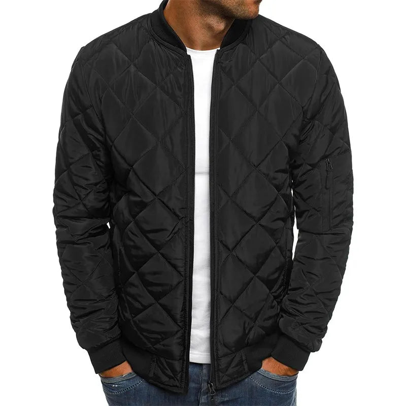 Winter New Cotton Jacket Men's Baseball Collar Mesh Pressed