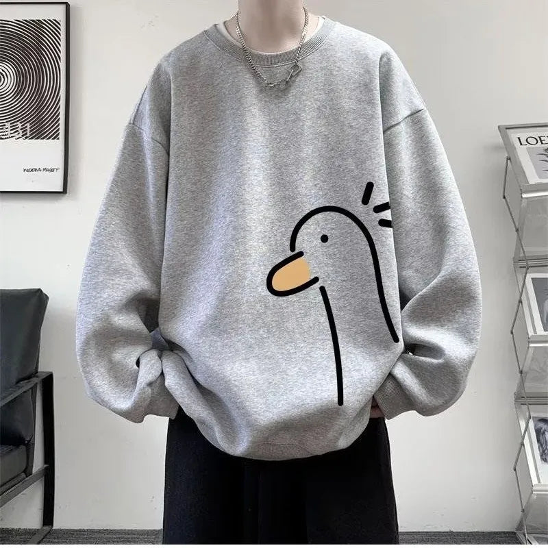 【M-8XL Sweatshirts】Men Oversized Sweatshirt Fashion Loose Yellow Duck