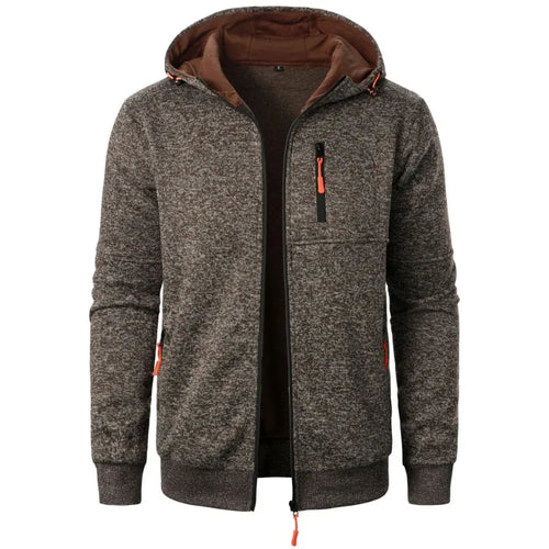 New Streetwear Men's Long Sleeve Sweatshirts for Men Zipper Hooded