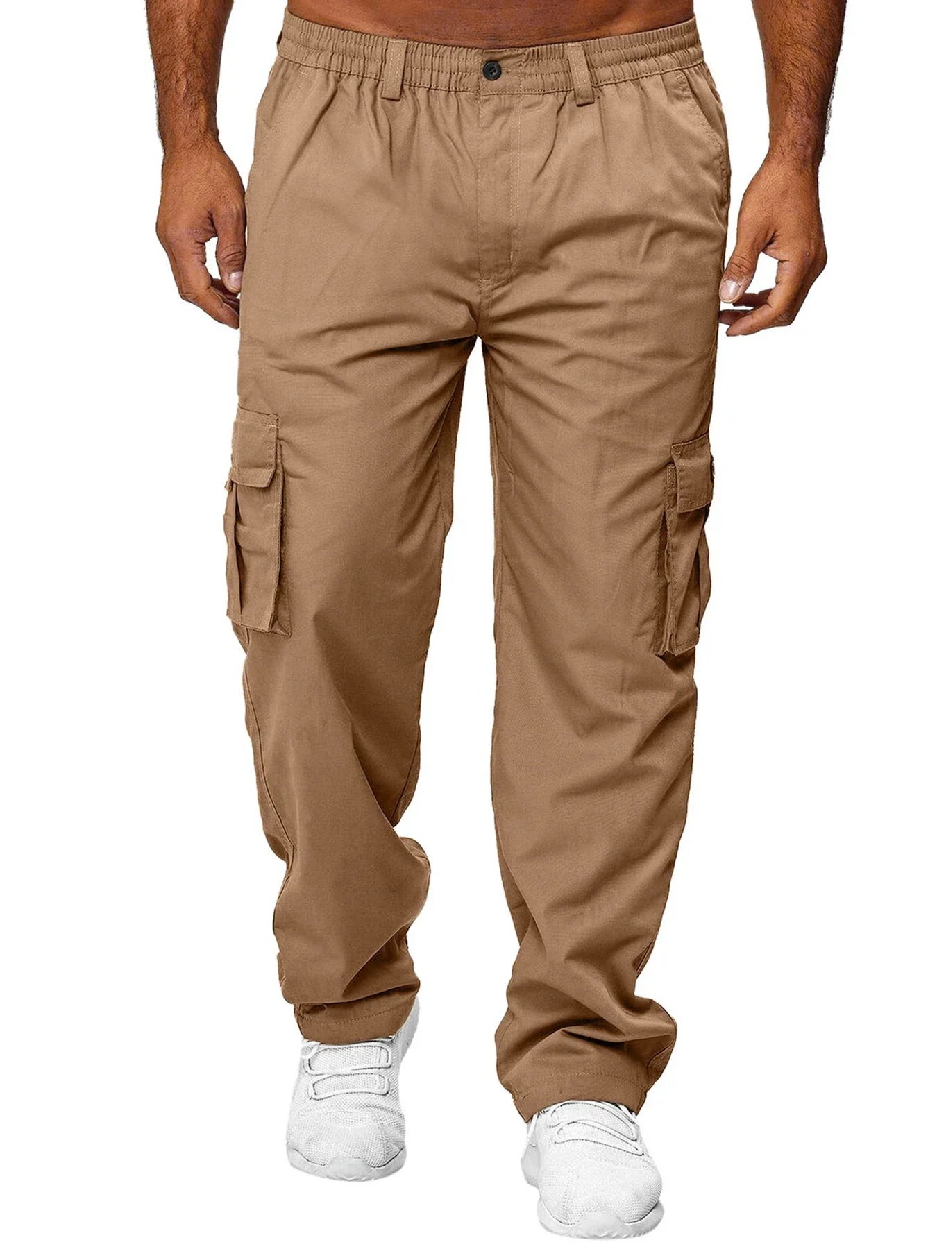 Men's Cargo Pants Sweatpants Outdoor Loose Straight Long Trousers