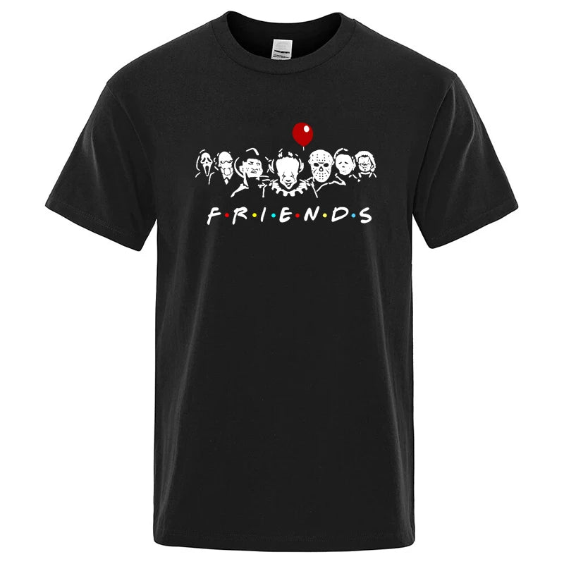 Men's High Quality T-shirt 100% Cotton T-shirt Funny Friends Print T