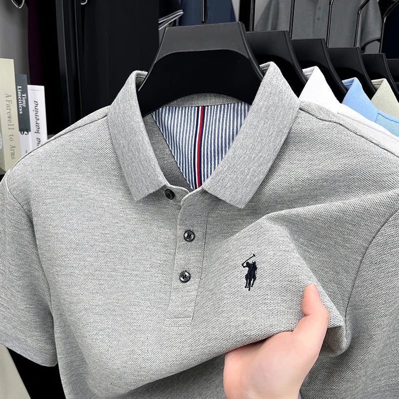 100% pure cotton short sleeved men's polo shirt summer fashion
