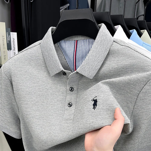 100% pure cotton short sleeved men's polo shirt summer fashion