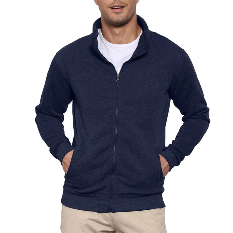 New Men's Sweat Jacket Pullover Hoodie Sweatshirt Man Without Hood