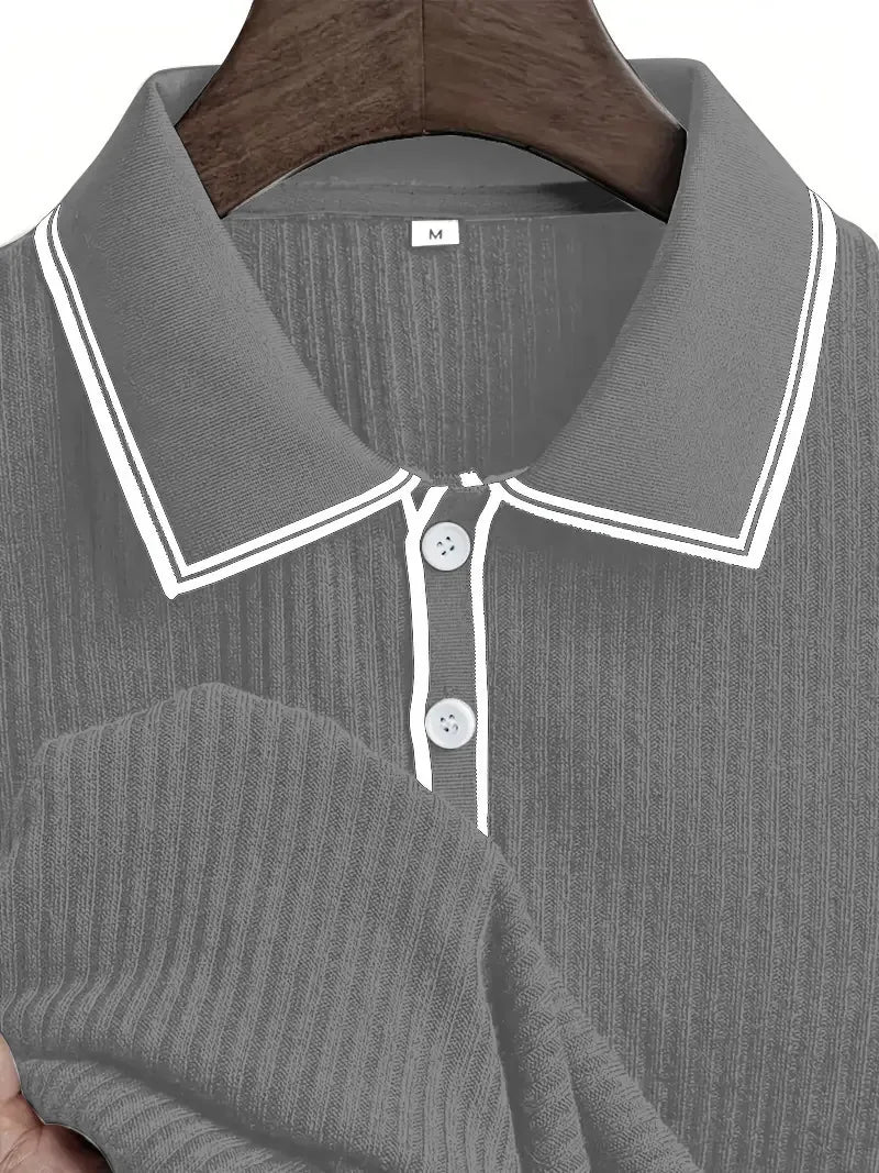 New Men's Polo Short-sleeved Shirt Solid Color For Men Business Casual