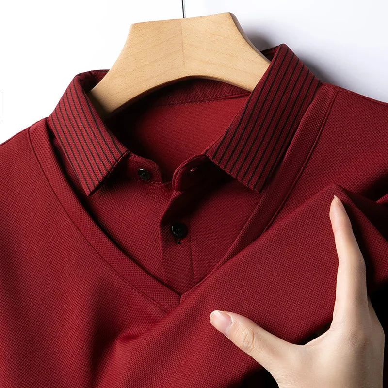 2025 New Men's Casual and Fashionable Long Sleeved Solid Color Fake
