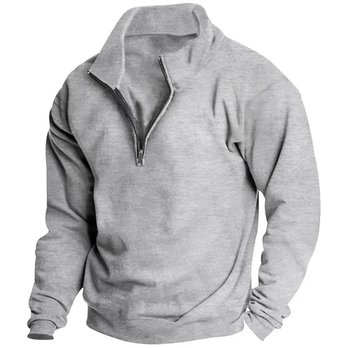 Autumn and winter new men's fleece sweatshirt stand-up collar half