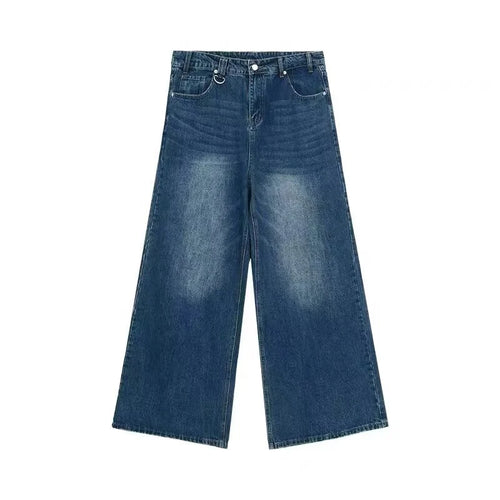 Summer Men Baggy Jeans Unisex Vintage American Style Straight Wide Leg