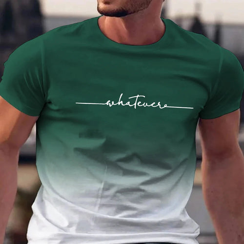 Summer Men's Clothing Whatever Print Short Sleeve Men Trend Products