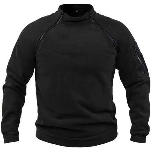 Men's Tactical Outdoor Fleece Jacket Clothes Warm Zippers Pullover Men