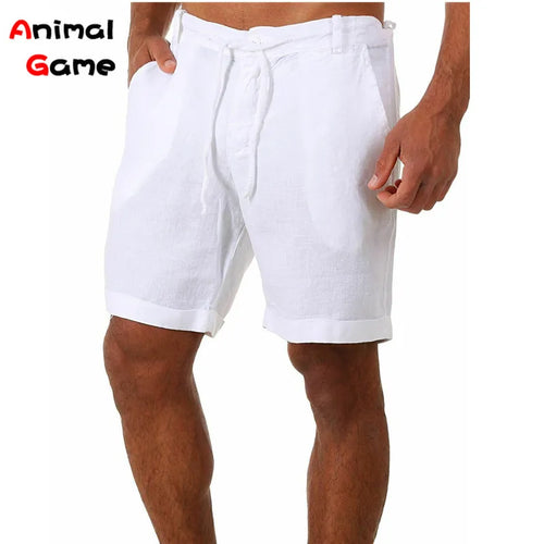 Summer Fashion Mens Linen Shorts Men Cotton Beach Short  New Wild