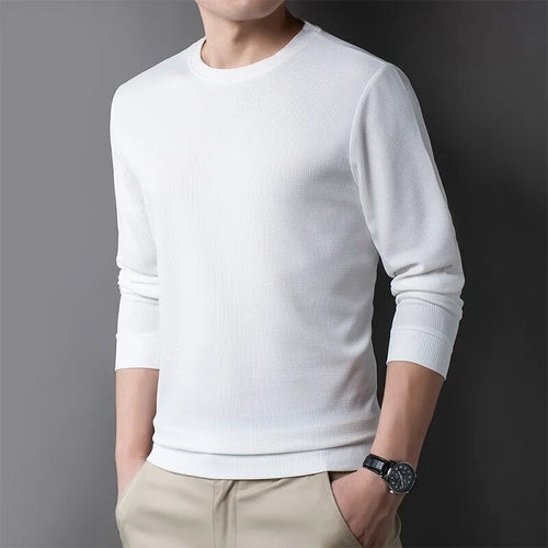 Men's Casual Waffle Round Neck T-shirt Breathable, Comfortable, and