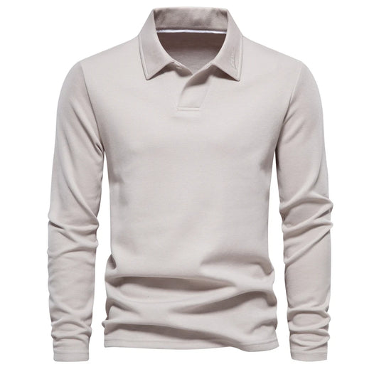 AIOPESON Embroidery Polo Shirt for Men Fashion Neck Turn Down Collar
