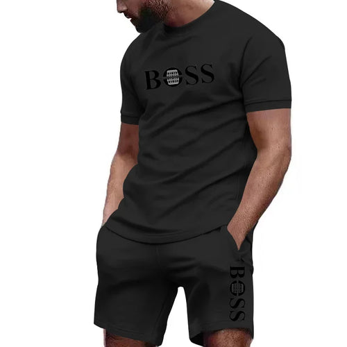 Men's two-piece sportswear short sleeved T-shirt and pants set running