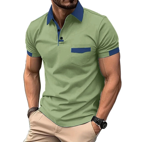 Summer Men's Short Sleeve T Shirts Solid Color Polo Shirt Breathable