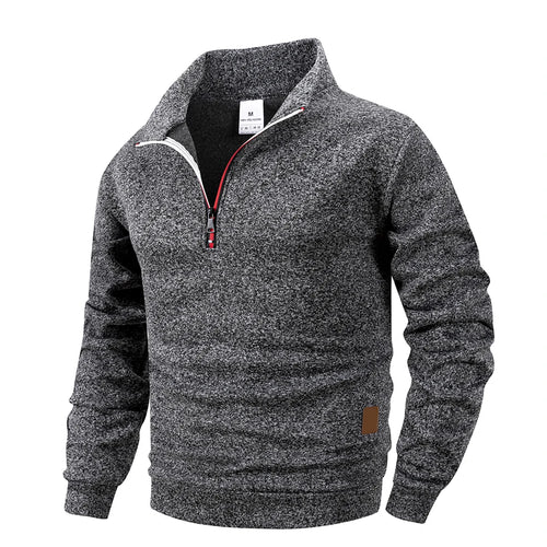 Spring Autumn Men's Standing Collar Half Zipper Sportswear Long Sleeve