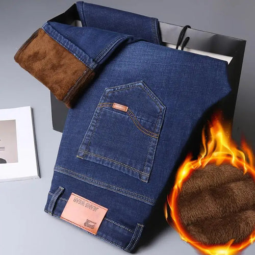 2025 New Business Casual Trousers Grey Fleece Men Clothes Black Blue