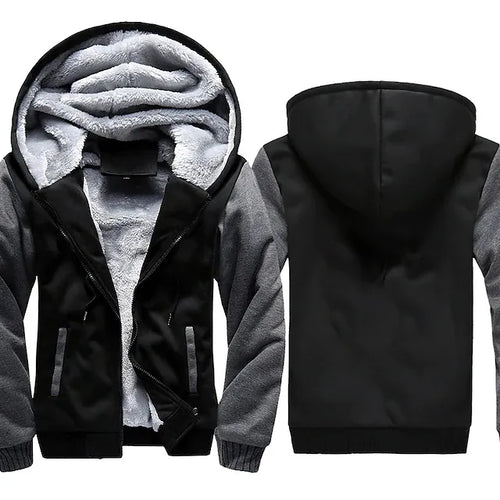 Men's Jacket Winter Camouflage Fleece Thicken Hooded Jackets Male Long