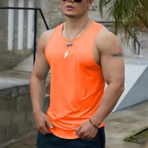 2025 Summer Men's tank top Casual Round Neck Mesh Undershirt Shirt
