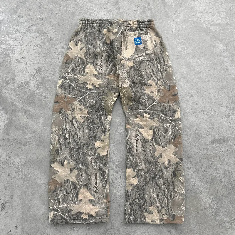 Y2K Retro SweatPants Camouflage Pattern Print Streetwear Men harajuku