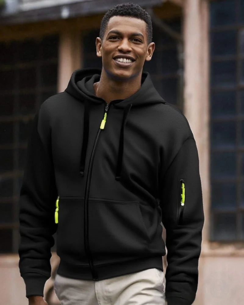 Casual top men's 2024 autumn and winter sportswear solid color men's