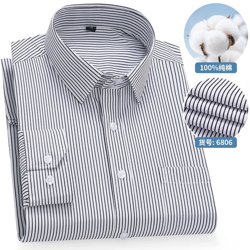 High Quality 100% Cotton Men's Shirts Long Sleeve Slim Fit Business
