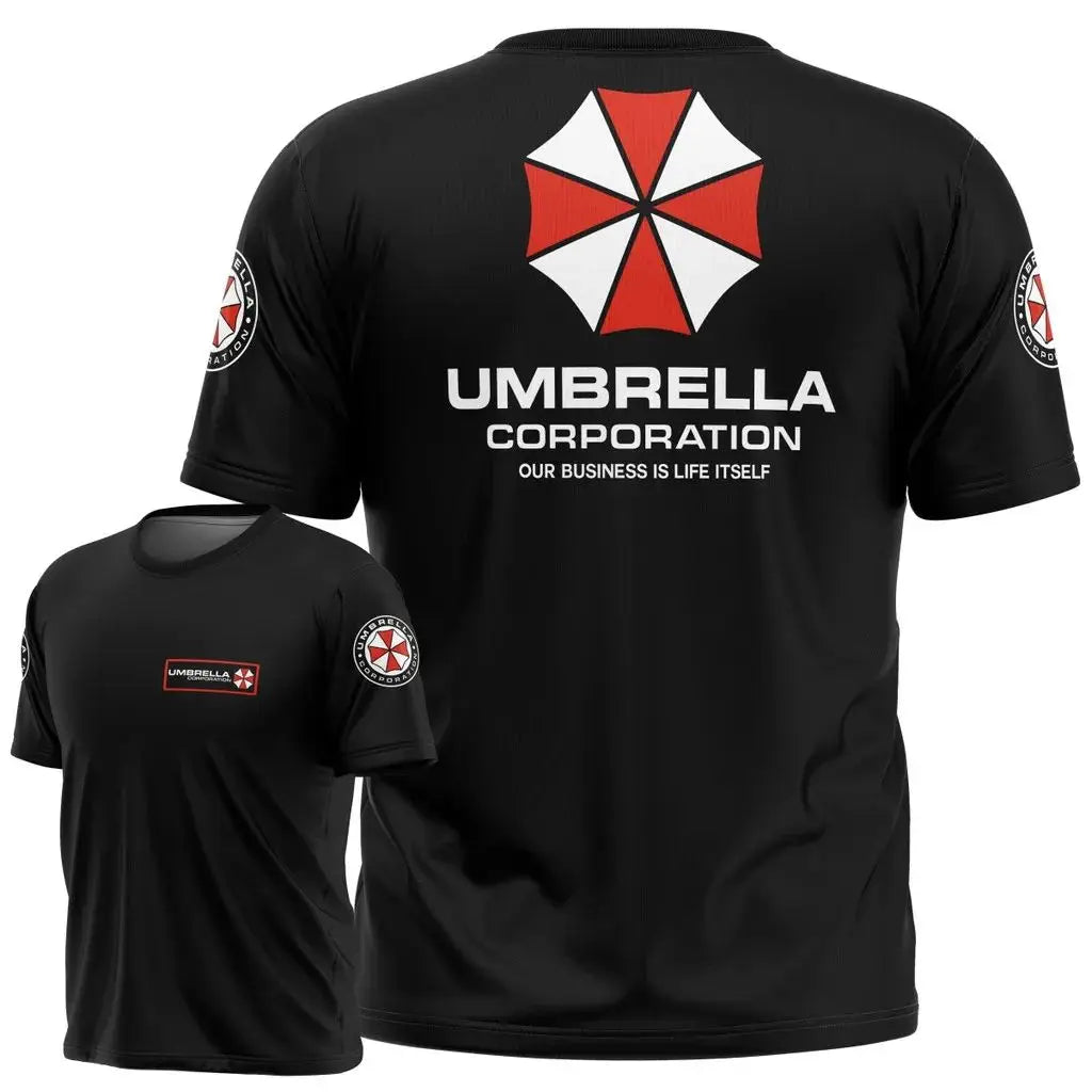 Resident Evil Umbrella Corporation T - Shirt - Black Iconic Logo &