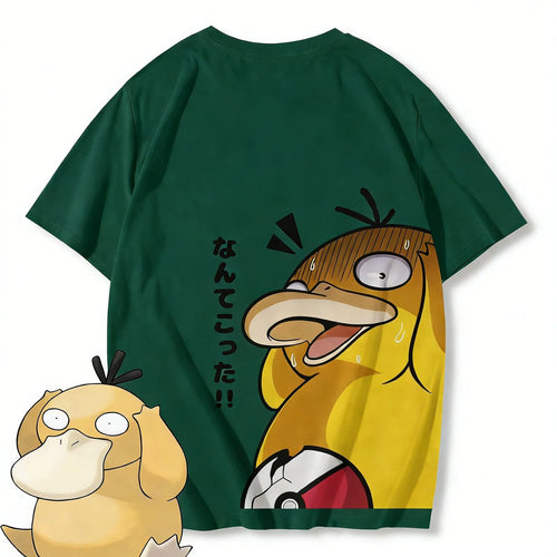 Pokemon Psyduck Anime T Shirt Men Women Casual Cotton Short Sleeve Tee