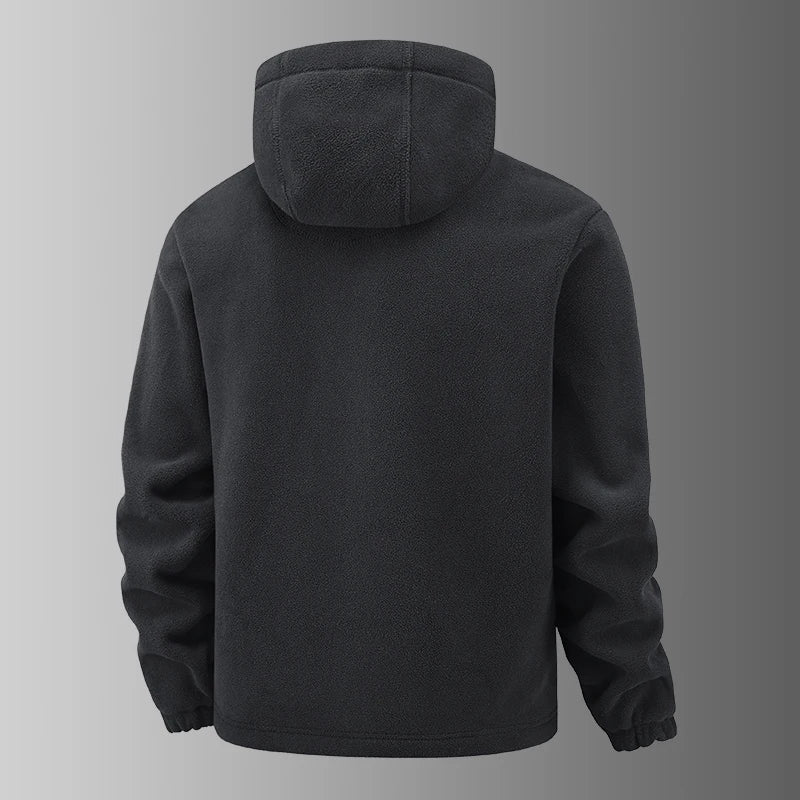 2025 Fleece Men's Coat Thickened Warm Windproof Loose Outdoor Collar