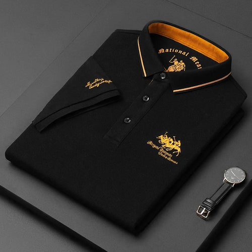 Summer Mens Embroidered Polo Shirts Short Sleeve Shirt Luxury Top