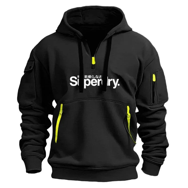 Autumn and Winter Warm Men's Hoodie Long Daily Outdoor Multi Pocket