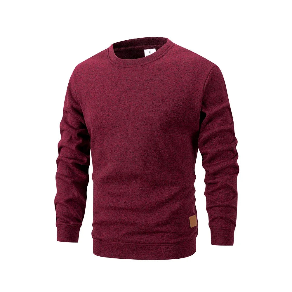 Men's Warm Crew Neck Sweatshirt Fleece Lined Thermal Pullover Autumn