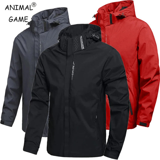 Men's Outdoor Waterproof Raincoat Lightweight Raincoat with Hood