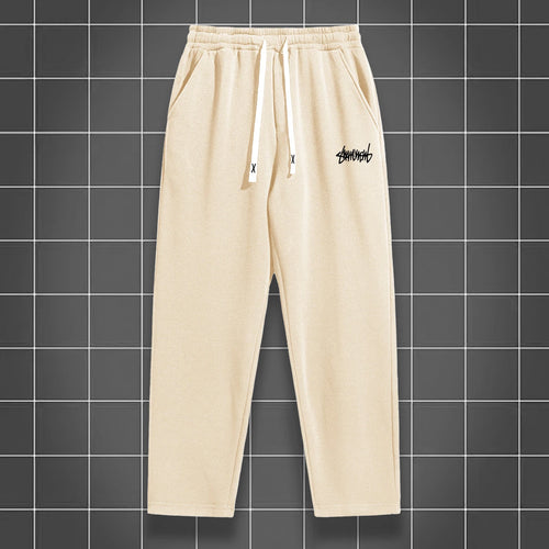 Men's solid color straight leg jogging pants, suitable for casual