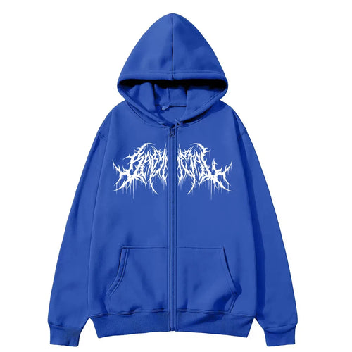 Y2K Zip-Up hoodie, men, clothes with graphic prints, hip hop style,