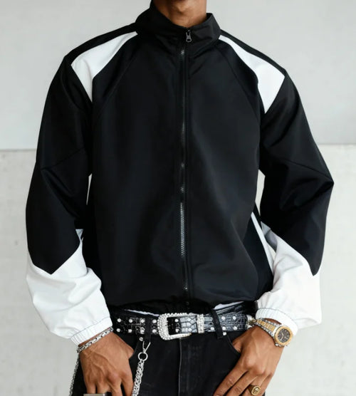 Men's color-blocked jacket, lightweight, casual, travel, windproof and