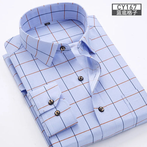 New men's shirt long sleeve thin spring/summer print free ironing