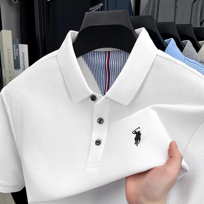 100% pure cotton short sleeved men's polo shirt summer fashion
