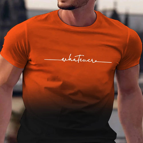 Summer Men's Clothing Whatever Print Short Sleeve Men Trend Products