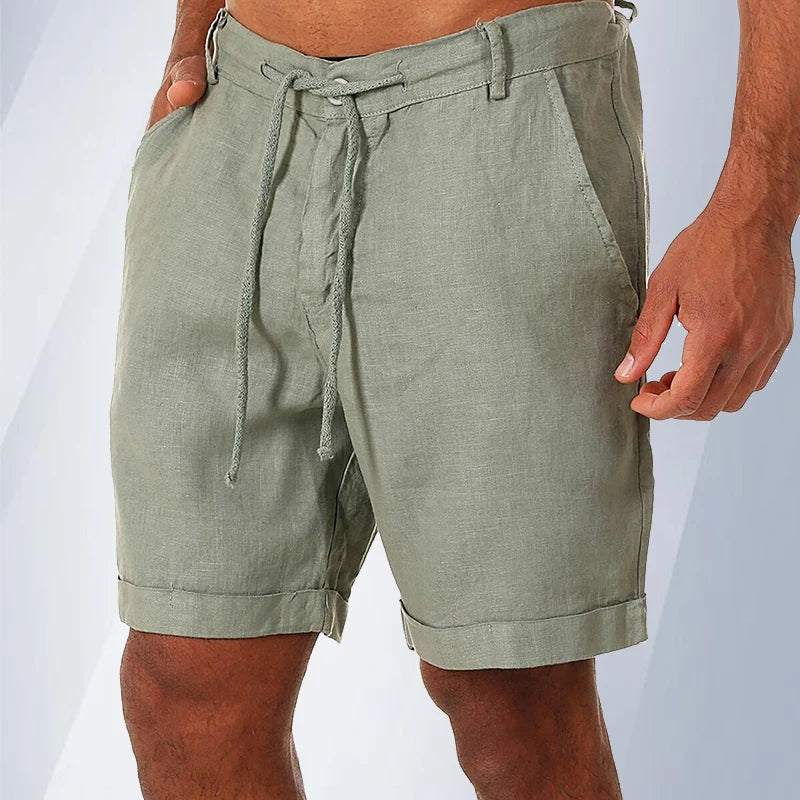 Summer Fashion Mens Linen Shorts Men Cotton Beach Short  New Wild