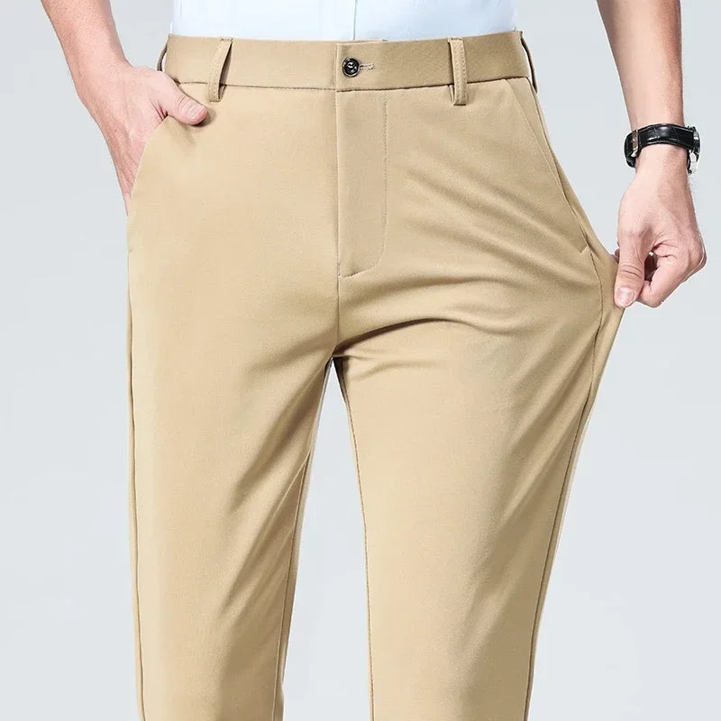 Spring Summer Thin Trousers Men Formal Dress Suit Pants Work Pants