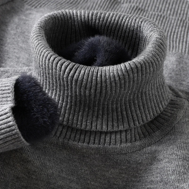 Sweatwear Mens Anti-pilling High Quality Knitted Turtleneck Sweater