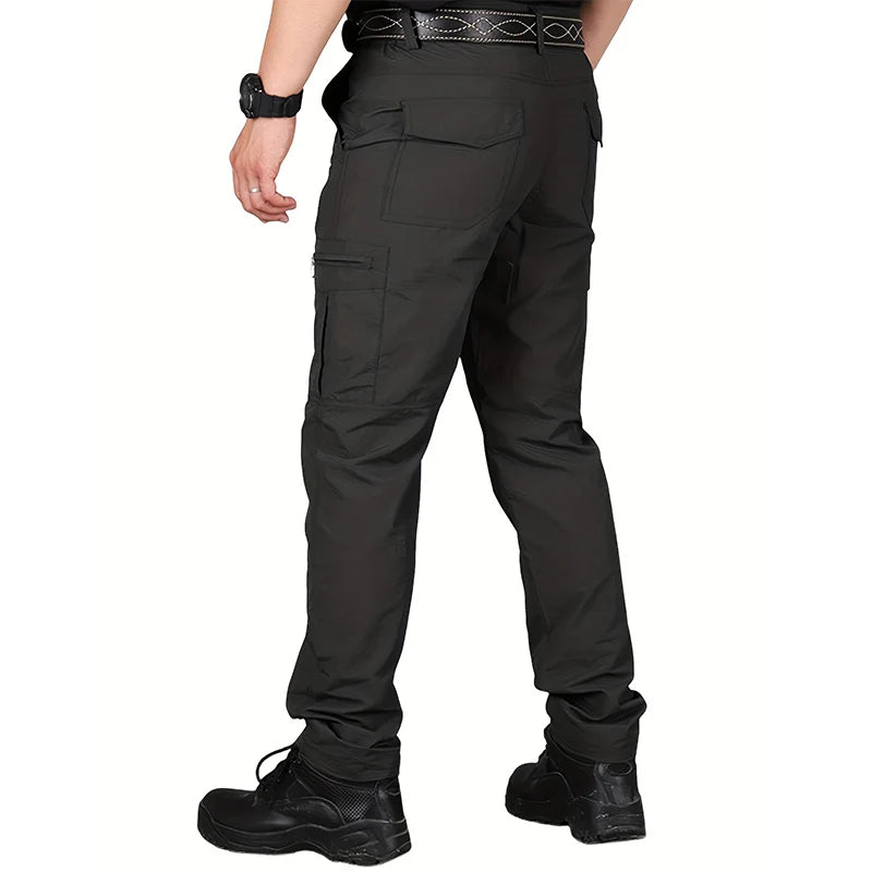 Casual Men Pants Summer Multiple Pockets Cargo Pants Quick Dry Thin