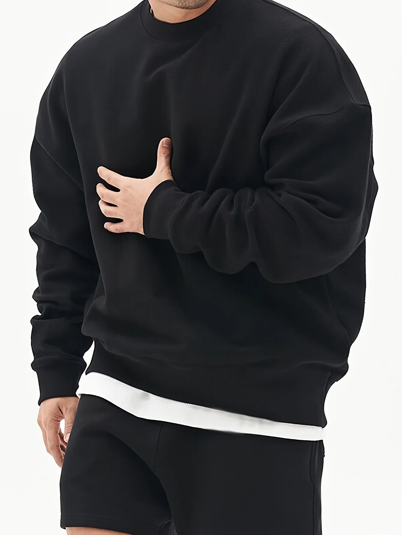 Men's Fashion - Forward Casual Trendy Solid - colored Crew - Neck