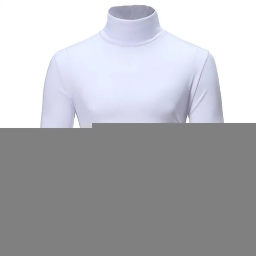 Autumn  Winter Men's High Neck T-shirt Slim Fit Fashion High Elastic
